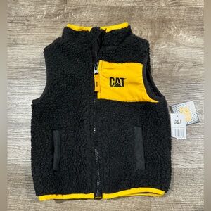 BABY BOYS CATERPILLAR FLEECE BLACK VEST SIZE 12M